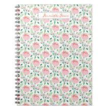 Planificador con estampado floral en rosa y naranj