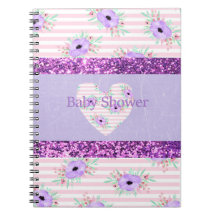Cuaderno Planificador de Baby Shower Floral Rosa y