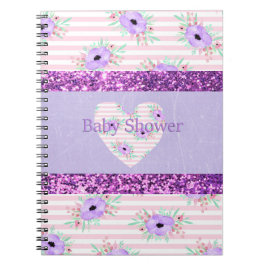 Cuaderno Planificador de Baby Shower Floral Rosa y