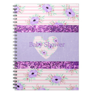 Cuaderno Planificador de Baby Shower Floral Rosa y