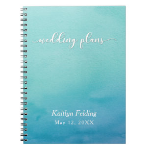 Cuaderno Planificador de boda con efecto ombre de azul y ve