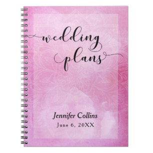 Cuaderno Planificador de boda con tipografía de mandala de
