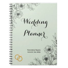CUADERNO PLANIFICADOR DE BODA DE FLORES VERDES LIGEROS