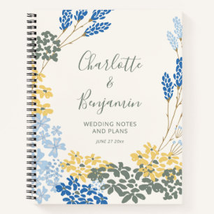 Cuaderno Planificador de Boda Floral Personalizado Verde Sa