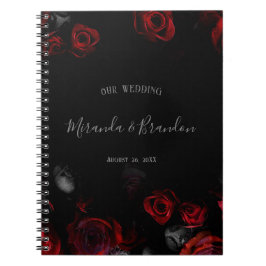 Cuaderno Planificador de Boda Floral Rojo Elegante Presupue