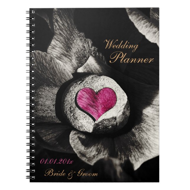 Cuaderno Planificador de bodas, arte de la Tierra de Piedra (Frente)