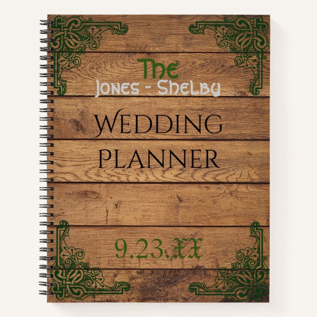 Cuaderno Planificador de Bodas Claddagh Celta Rústico (Anverso)