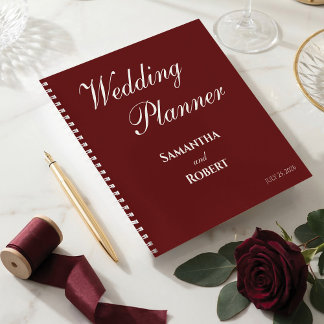 Cuaderno Planificador de Bodas con Arte de Línea Floral Bur