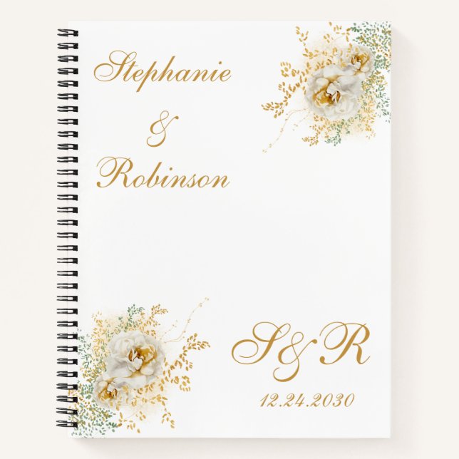 Cuaderno Planificador de bodas con logotipo de monograma fl (Anverso)