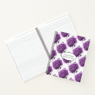 Cuaderno Planificador de bodas de árbol de hoja de corazón 