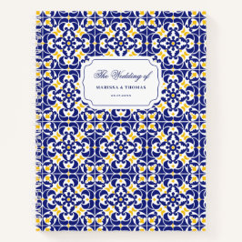 Cuaderno Planificador de Bodas de Azulejos Mediterráneos Az