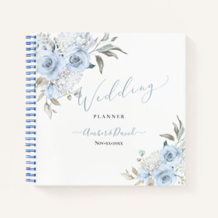 CUADERNO PLANIFICADOR DE BODAS DE ROSAS AZULES POLVORIENTAS