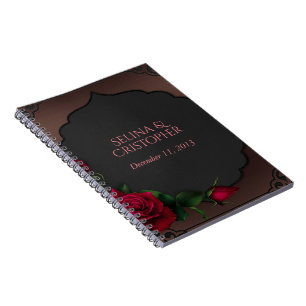 Cuaderno Planificador de bodas de rosas rojas góticas