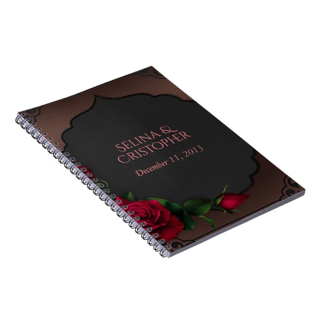 Cuaderno Planificador de bodas de rosas rojas góticas (Lado Derecho)