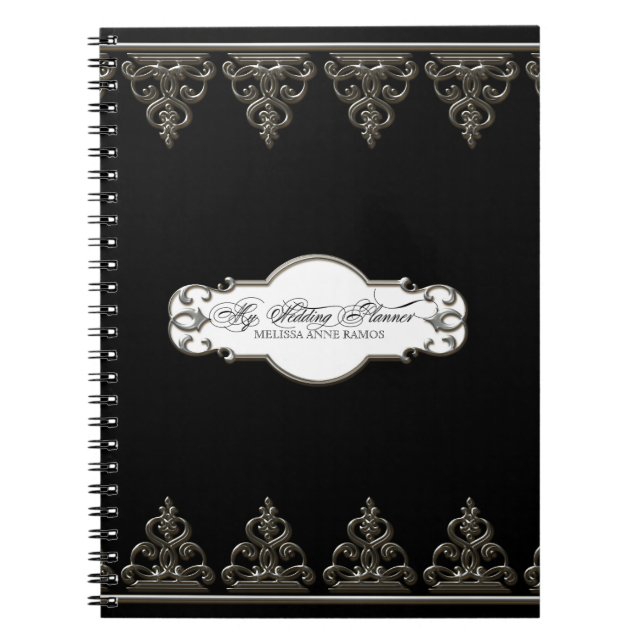 Cuaderno Planificador de bodas giratoria barroca personaliz (Frente)