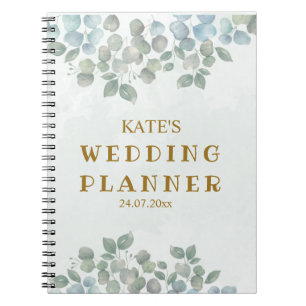 Cuaderno Planificador de bodas verde Eucalyptus sage