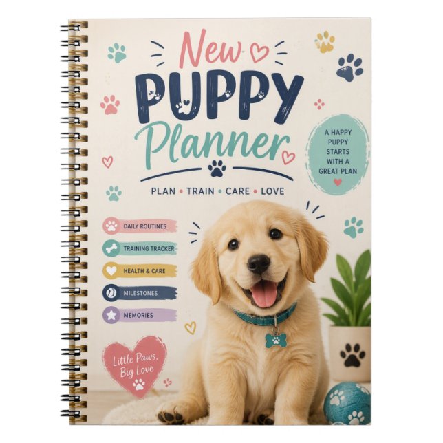 Cuaderno Planificador de Cachorro Nuevo (Frente)