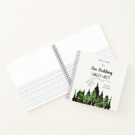 Cuaderno Planificador de casamiento con acuarela de selva r