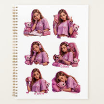 Cuaderno Planificador de Chica Anime Rosa Lindo