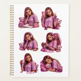 Cuaderno Planificador de Chica Anime Rosa Lindo