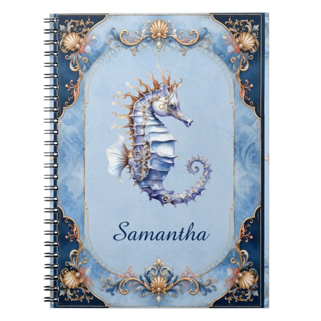 Cuaderno Planificador de eventos de boda costera azul de ca (Frente)