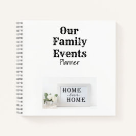 Cuaderno Planificador de eventos para familias en casa dulc
