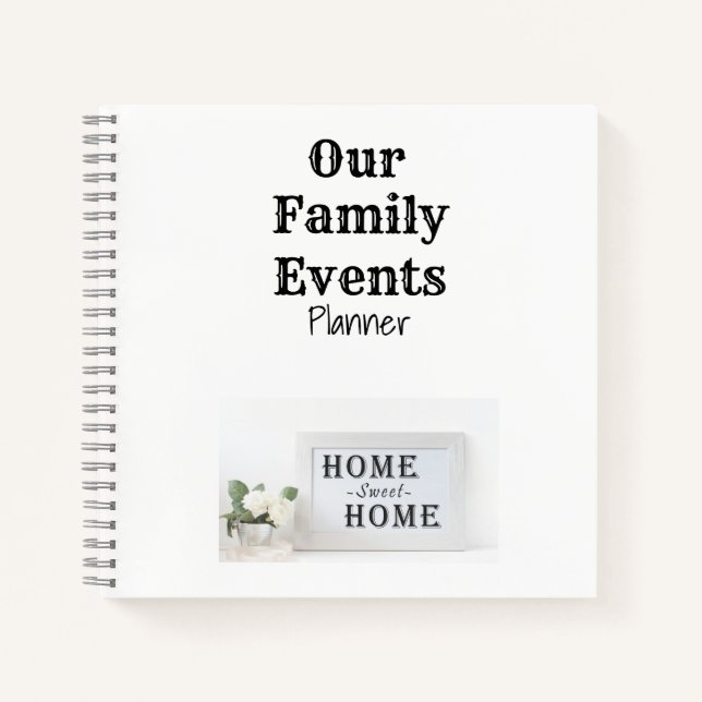 Cuaderno Planificador de eventos para familias en casa dulc (Anverso)