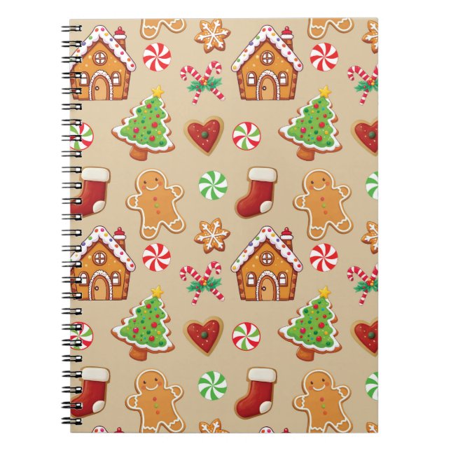 Cuaderno Planificador de Galletas de Jengibre de Navidad Cu (Frente)