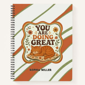 Cuaderno Planificador de Gato Personalizado Eres Genial