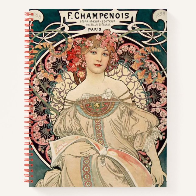 Cuaderno Planificador de ilustracion Vintage Mucha (Anverso)