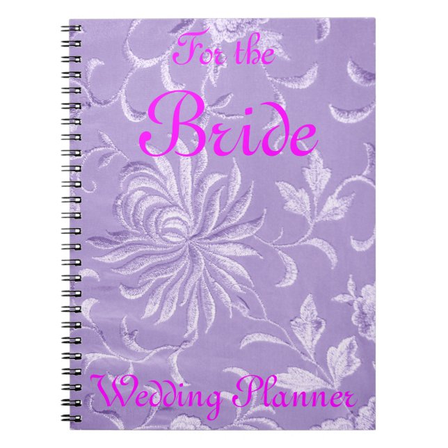 Cuaderno Planificador de la boda del damasco de la lavanda (Frente)
