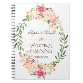 Cuaderno Planificador de matrimonio con floral rustico de R