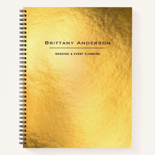 Cuaderno Planificador de negocios de la tipografía negra de (Anverso)