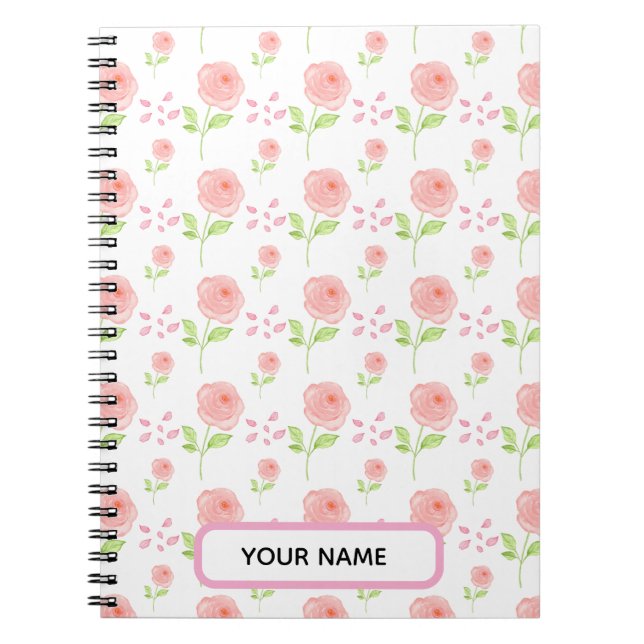 Cuaderno Planificador de patrones florales botánicos acuare (Frente)