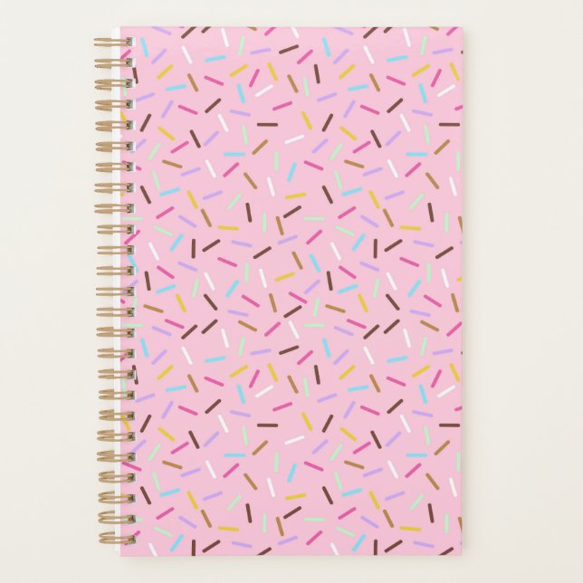 Cuaderno Planificador de Sprinkles de Donut Rosa A (Anverso)