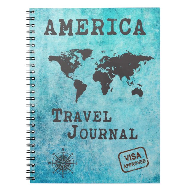 Cuaderno Planificador de viaje de vacaciones de America Tra (Frente)