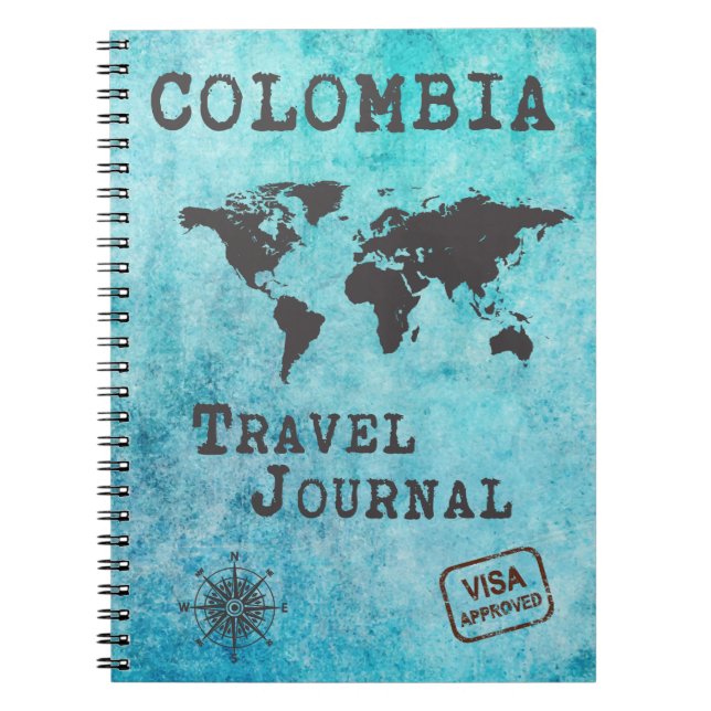 Cuaderno Planificador de viaje de vacaciones de Colombia Tr (Frente)