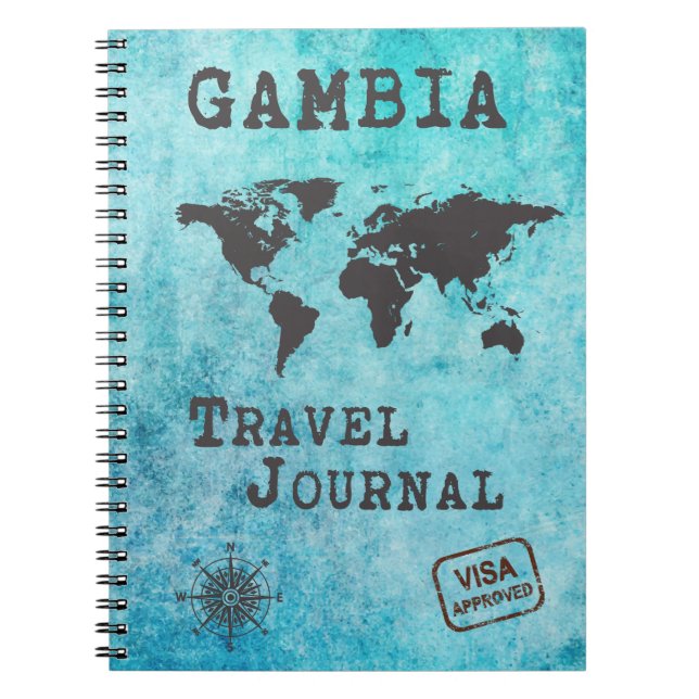 Cuaderno Planificador de viaje de vacaciones de Gambia Trav (Frente)