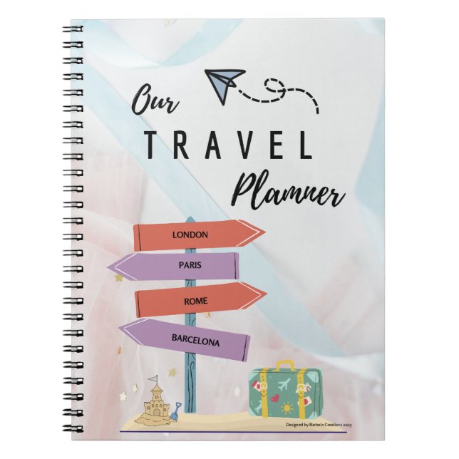 Cuaderno Planificador de viajes o portátiles (Frente)