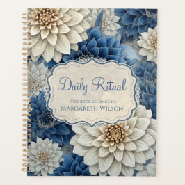 Cuaderno Planificador Diario Floral Azul