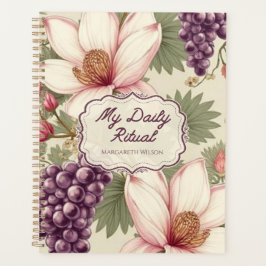 Cuaderno Planificador Diario Floral Rosa Púrpura