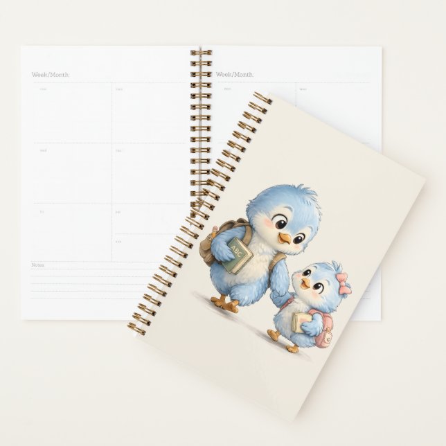 Cuaderno Planificador Diario Little Blue Bird (Demostración)