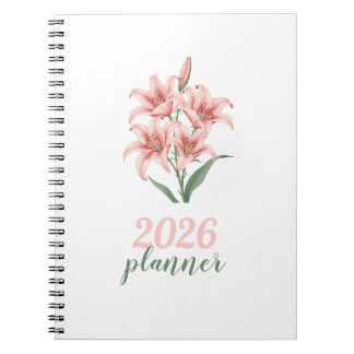 Cuaderno Planificador Espiral de Lirio Rosa Lindo