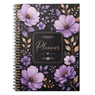 Cuaderno Planificador Floral de Lavanda y Lila