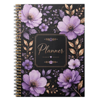 Cuaderno Planificador Floral de Lavanda y Lila