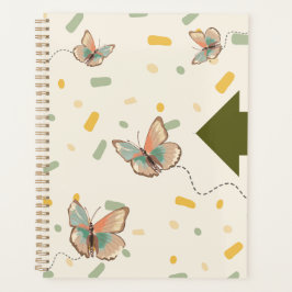 Cuaderno Planificador Mariposa Estética Verde Ment