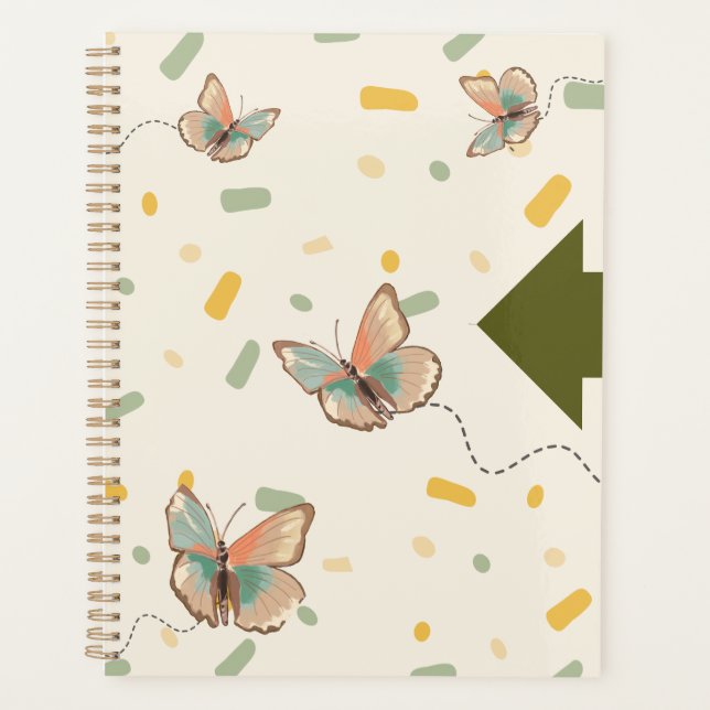 Cuaderno Planificador Mariposa Estética Verde Ment (Anverso)