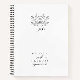 Cuaderno Planificador minimalista de bodas en monograma bot