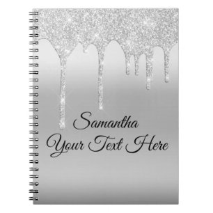 Cuaderno Planificador Personalizado con Brillo Plateado que