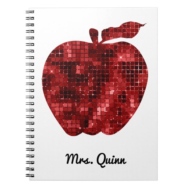 Cuaderno Planificador rojo personalizado de Apple de la (Frente)